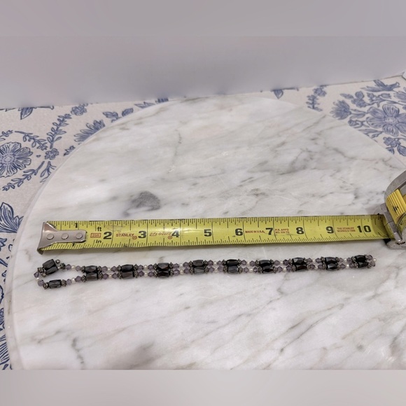 Magnetic Black and Silver Beaded Bracelet or necklace - Picture 5 of 5